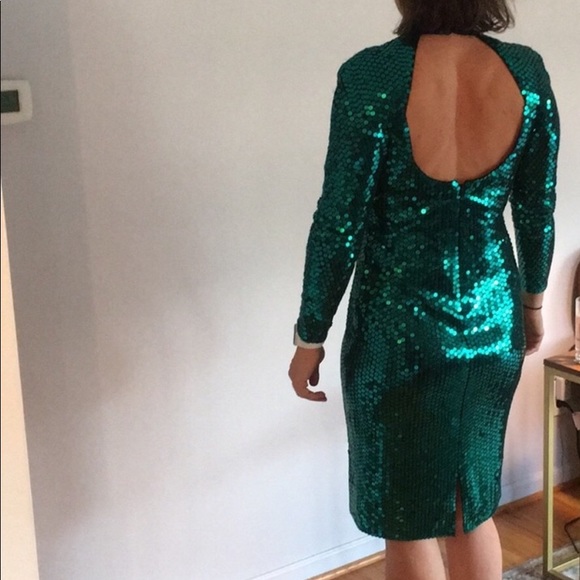 Oleg Cassini Vintage Sequin Gown - Green - Picture 7 of 7